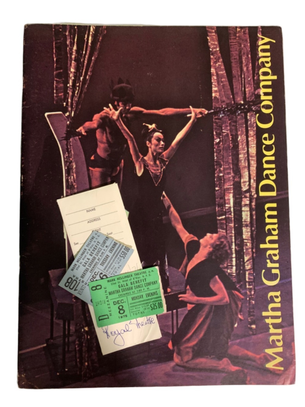 Unbranded Martha Graham Dance Company Program Black Purple One Size